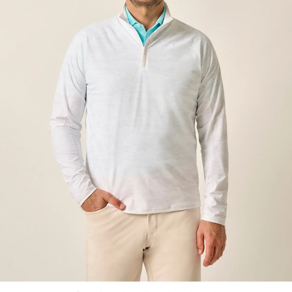 johnnie-O Light White/Gray Camo Quarter-Zip Pullover